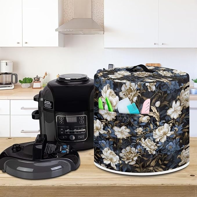 Floral Dust Cover Compatible with 6 qt Instant Pot and Extra Accessories, for Electric Pressure Cooker Rice Cooker and Air Fryer Insulated Protector Cover Keep Appliance Clean