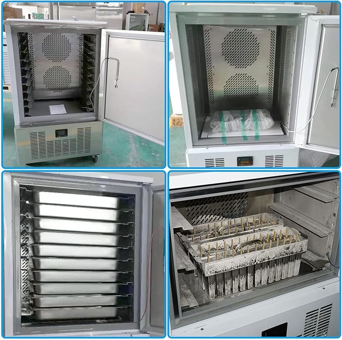 Kolice Commercial Restaurant 10 Trays Blast Chiller, Blast Freezer, Freezer, Chest Freezer for Hard Ice Cream, Fresh Meat, Chicken, Pastry, Fish in Hotels, Bars, Canteens, School, Bakery -40°F