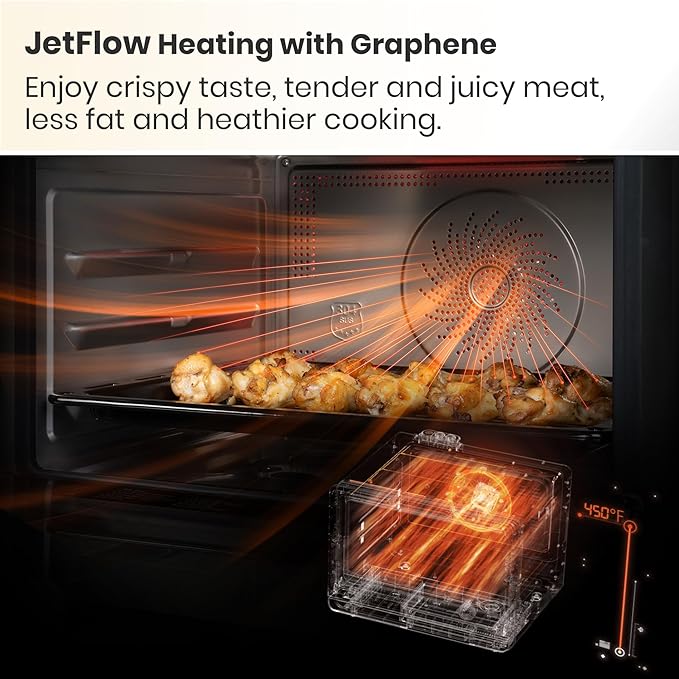 VAL CUCINA 7-in-1 Steam Convection Oven Countertop with Air Fry, Bake, Sous Vide, Ferment, Built-in Recipes & VAL Board Cutting Board, Creates Storage Space, Protects Cabinets