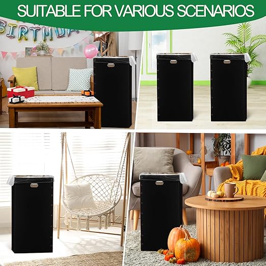 Nosiny 20 Pcs 20 Gallon Disposable and Reusable Corrugated Cardboard Trash Cans for Events, Recycling Bins Bulk with Trash Bags, Cardboard Garbage Boxes for Parties, 14 x 14 x 24 (Black)