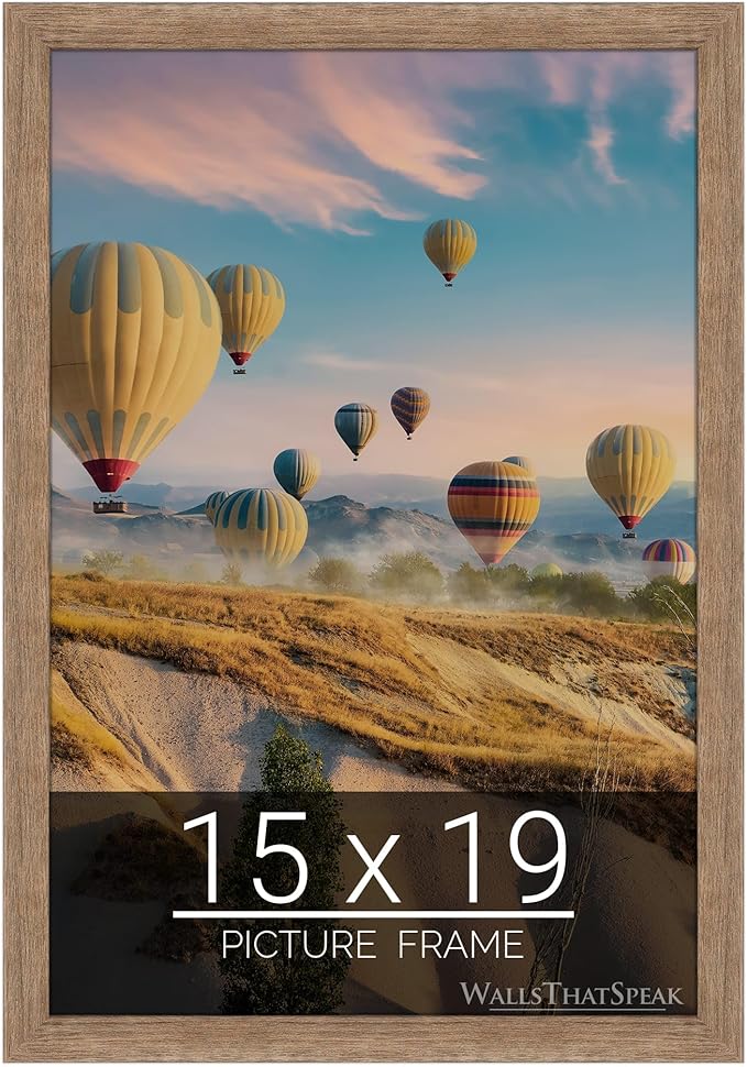 wallsthatspeak 15x19 Brown Barnwood Picture Frame for Puzzles Posters Photos or Artwork