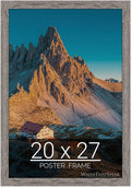 wallsthatspeak 20x27 Gray Barnwood Picture Frame for Puzzles Posters Photos or Artwork