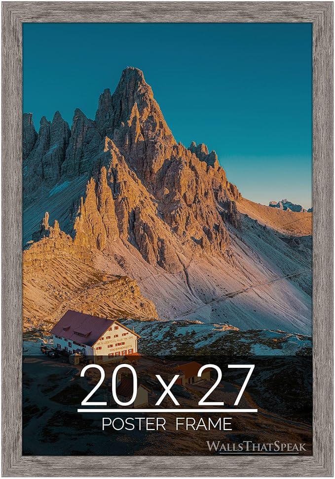 wallsthatspeak 20x27 Gray Barnwood Picture Frame for Puzzles Posters Photos or Artwork
