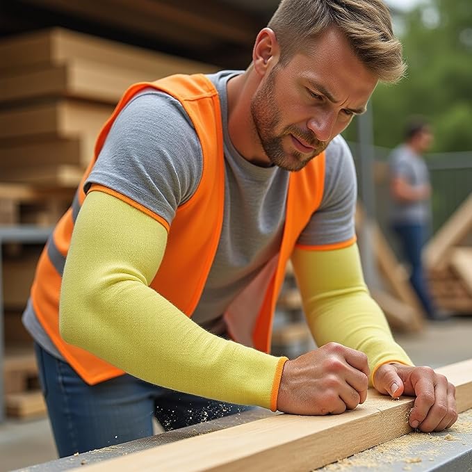 G & F PRODUCTS 100% Kevlar fiber by DuPont Cut Resistant Knit Sleeve, Sold by 6-piece pack