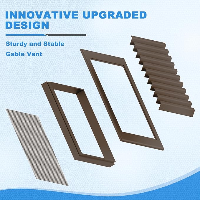12" X 12" Aluminum Gable Vent, Ultra-Durable Shed Vents with Screen, Reduce Room Temperature, Perfect for Houses, Attics, and Exterior Walls, Vent Opening: 10"x10" (Brown)