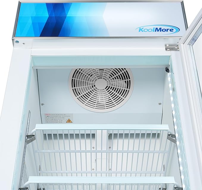 KoolMore 27 in. Commercial One Glass Door Display Upright Freezer Merchandiser in White 13 Cu. Ft. (MDF-1GD-13C-WH)
