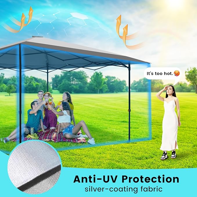 Canopy Replacement Top Cover with Air Vents for 12x12 Pop up Canopy Tent, Fit for 12x12 Pop up Gazebo, Waterproof & Anti-UV for Outdoor Shade (Frame Not Included) (Grey)