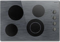 Karinear Electric Cooktop 30 Inch, 4 Burners Electric Stove Knob Control, Built-in Ceramic Cooktop with Beautiful Woodgrain Pattern Glass Surface, 6700W, 220-240v Hard Wired(No Plug)