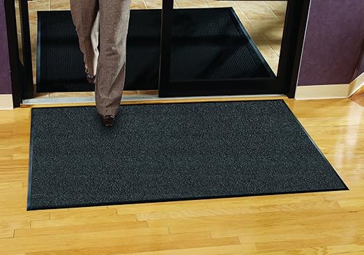 Guardian 94040730 Platinum Series Indoor Wiper Floor Mat, Rubber with Nylon Carpet, 4'x7', Grey