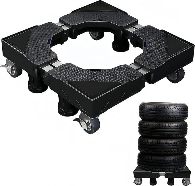 Tire Dolly, Rolling Tire Rack Adjustable,500lb Capacity Tire Storage Rack, Tire Cradles for Up to 6 Wheels,Garage/Workshops/Repair Shop Tire Lift Caddy.