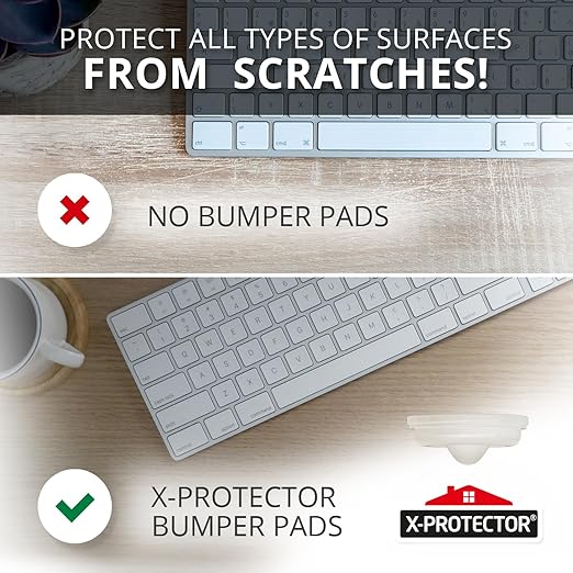 X-Protector Cabinet Door Bumpers 64 PCS – 1/2" Silicone Clear Bumpers – Ideal Cabinet Bumpers – Self-Adhesive Thick Door Silencer – Bumper Pads to Protect Glass & Other Surfaces!