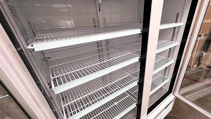 Commercial 2 Glass Door Freezer, ETL Upright Display Merchandiser, Aluminum Interior, LED Lighting for Shop, Restaurant 53" W 45 cu. ft., -10°F~ 0°F