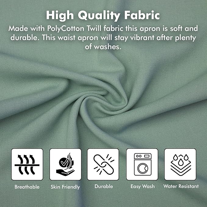 Dreamology Waist Apron with Pockets,Aprons for Waitress and Waiter,Server Apron Women, Aprons with 3 Pockets,Waist Apron,Apron for servers,Water Resistant Aprons for Cooking,Gardening etc (3 Pack)