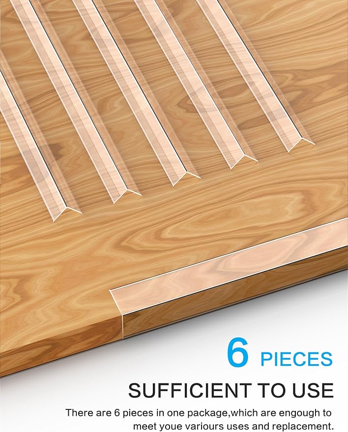 6PCS Clear Self-Adhesive Wall Corner Protectors，Corner Guards & Edge Protector for Wall Door Frame Cabinet Baseboard & Door, Table, Stair (36" x 1.0")