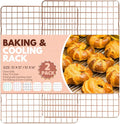 2 PCS Cooling Racks for Cooking and Baking, 15x10 Inches Stainless Steel Cooling Rack, Sheet Pan with Wire Rack for Baking Sheet, Bacon Rack Oven Safe Fits Jelly Roll Sheet Pan