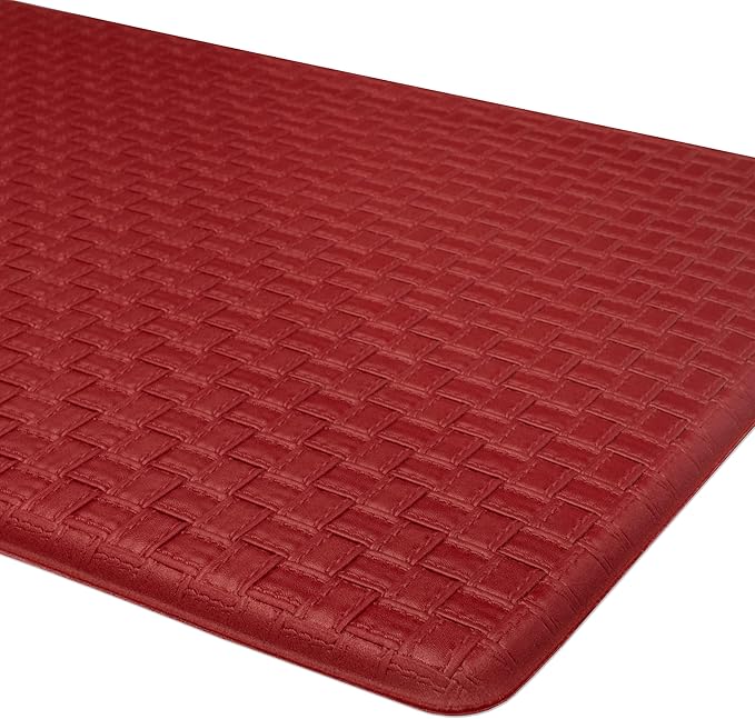 Achim Home Furnishings Woven-Embossed Faux-Leather Anti-Fatigue Mat - 18in x 30in - Lava