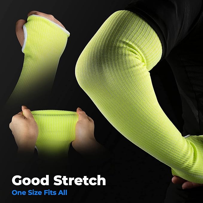 OriStout Cut Resistant Gardening Sleeves with Thumb Hole, Green, 2 Pairs, Protective Arm Sleeves for Yard Work, Yard Working, Welding, Arm Guards for Biting, Pet Grooming