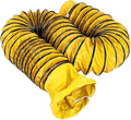 12IN Ducting Hose PVC 16FT Flexible Duct Hosing with Adjustable Rope S Hook & Steel Support for Utility Blower Exhaust Fan (12''x16ft)