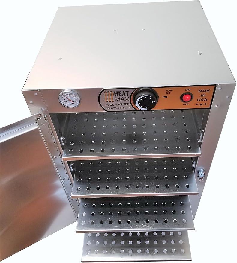 HeatMax 16x16x24 Small Hot Box Food Warmer- The Original and The Best - with an Interior usable Shelf Space of 13 x 15.5 inch. for Half Size Disposable Pans, BBQ, Pizza, Any hot Food