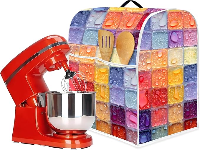 Mixer Dust Cover for 6-8 Qt Stand Mixer, Cloth Cover with 2 Storage Pockets for Stand Mixer Protective Covers Large for 6-8 Quart Mixer
