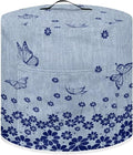 TODIYADDU Blue Floral Butterfly Pressure Cooker Cover with Handle Fashion Kitchen Appliance Dust Covers for Instant Pot Portable Air Fryer Dust Cover Round Protective Cover Bag Trendy Home Decor