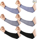 Sintege 3 Pairs Arm Protectors for Thin Skin and Bruising Cut Resistant Forearm Sleeve Level 5 Arm Burn Protection Sleeve (Light Blue, Dark Blue, Black,12.6 Inch)