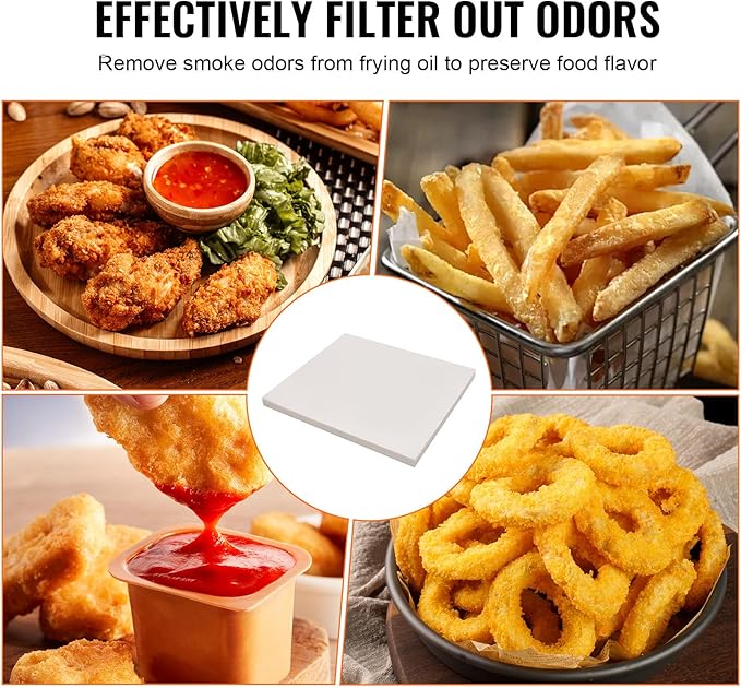 VEVOR Fryer Filter Paper 100-Pack, Oil Filter Paper 19.3" x 16.1", Suitable for 18L-38L Mobile Fryer Filtration Units, Ideal for Restaurants, Fast Food Outlets, and Festival Food Booths