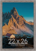 wallsthatspeak 22x26 Gray Barnwood Picture Frame for Puzzles Posters Photos or Artwork
