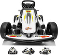 24V Electric Go Kart for Kids, Drift Kart with 400W Motors, EVA Tires, Max Speed 8.1 MPH, Music, Wireless, Electric Drifting Cart Outdoor Ride on Toy for Kids Ages 6+ (White)
