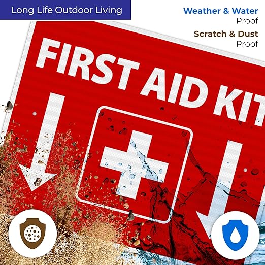 First Aid Kit Sign, (SI-1040) 24x30 Inches, 3M EGP Reflective .080 Aluminum, Fade Resistant, Made in USA