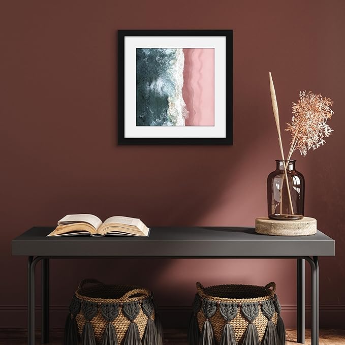 Americanflat 13x13 Picture Frame with Shatter-Resistant Glass - Use as 10x10 Frame with Mat or Display 13x13 Photo Without Mat - Signature Collection - Square Frames for Wall Display - Black