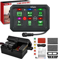 Nilight 6 Gang Switch Panel Green Circuit Control Relay System with Fuse Wiring Harness Toggle Momentary Strobe Flash Modes Automatic Dimmable ON Off Pod 12V 24V for Car Truck Camper SUV