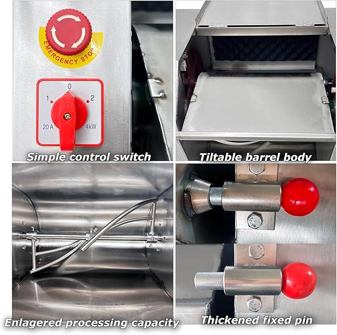 INTSUPERMAI 110V Commercial Dough Mixer Machine 50 KG Kneading Capacity Electric Food Mixer Flour Mixer 3000W/4HP for Dough Mixing Kneading