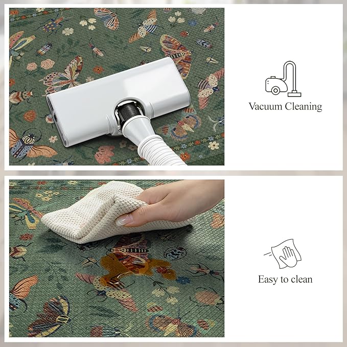 LEEVAN Anti Fatigue Mats for Kitchen Floor Non-Slip, Cushioned Kitchen Mats for Floor 20''x31'', Green Memory Foam Kitchen Mat Set, Waterproof Ergonomic Green Ding Mat for Bar, Office,Desk, Laundry