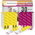 Picture Hanging Strips Heavy Duty XL 15 Pairs/30Strips, Damage Free Hanging Picture Hangers, Removable Adhesive Hook and Loop Wall Strips, Frame Stickers No Nails for Home Decor Wall Posters