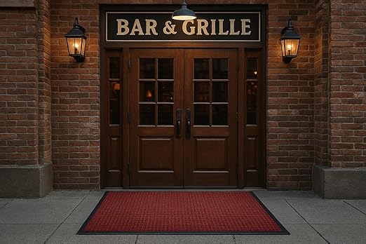Guardian WaterGuard Indoor/Outdoor Wiper Scraper Floor Mat, Rubber/Nylon, 3'x5', Red