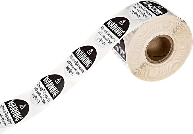 Black and White Adorable Warning Extreme Happiness Labels / 500 Cute Small Business Package Stickers / 1.5" Labels Adorable Happy Mail Envelope Seals/Made in The USA