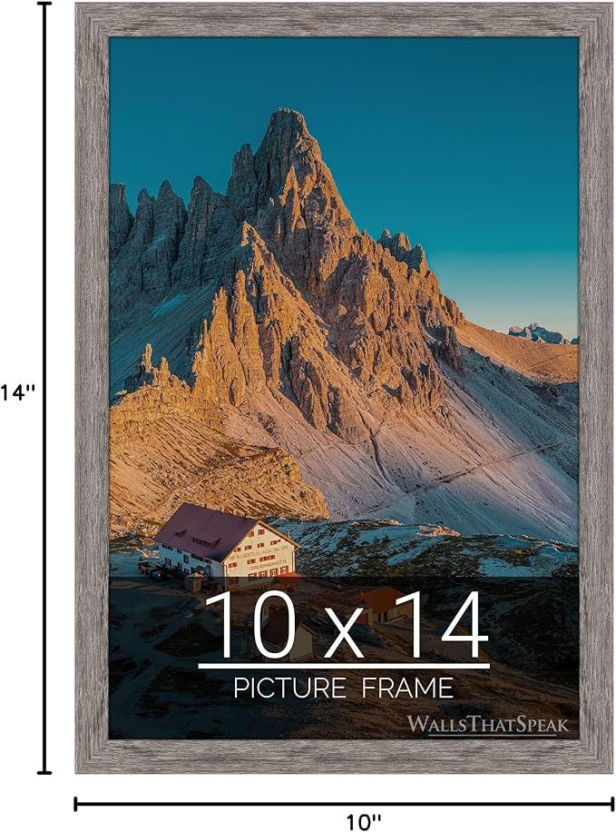 wallsthatspeak 10x14 Gray Barnwood Picture Frame for Puzzles Posters Photos or Artwork