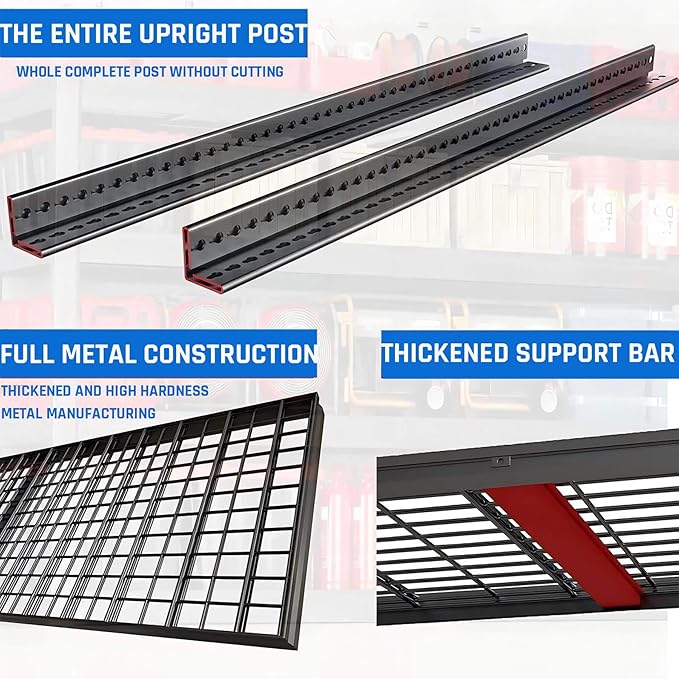 67" W Garage Shelving Heavy Duty, 4 Tier Garage Shelves, 68" H Adjustable Storage Shelving Unit, Commercial Metal Shelves for Warehouse, Basement, Shop, 67" W x 20" D x 68" H,2 Pack