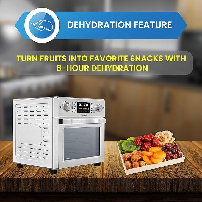 Equator Countertop 5-in-1 Air Fryer Oven + Convection + Pizza + Grill + Dehydrator Stainless Steel | 0.93 cu.ft | 110V | 360° Air Circulation System