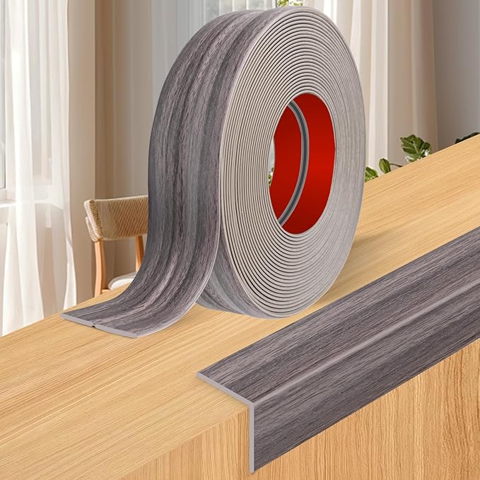 Wall Corner Protector Moulding Trim Peel and Stick Wall Corner Guards Trim Flexible Self Adhesive Edge Protector Moulding, 2.4 in x40 Ft, Brown Walnut Wood
