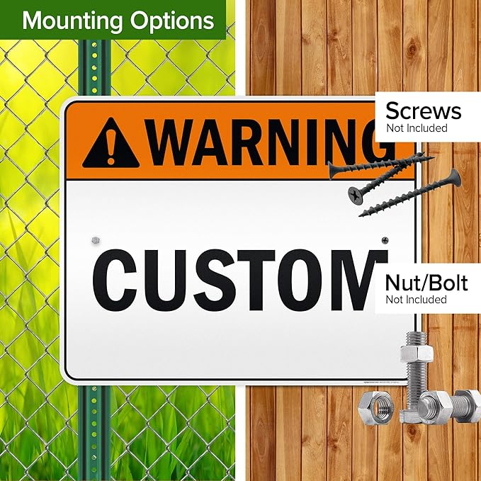 Custom warning Sign, Ansi Sign, Osha Compliant, 24x30 Inches, 3M EGP Reflective, Rust Free .080 Aluminum, Fade Resistant, Made in USA by My Sign Center