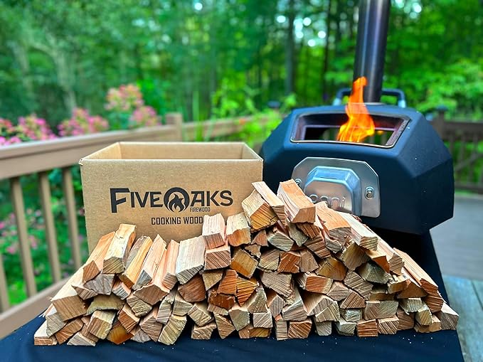 Kiln Dried Hickory Pizza Oven Wood, Mini 5 Inch Cooking Wood for Ooni, Gozney, Bertello Pizza Ovens - Approx 16lbs Product of USA (1,000 Cubic Inches)