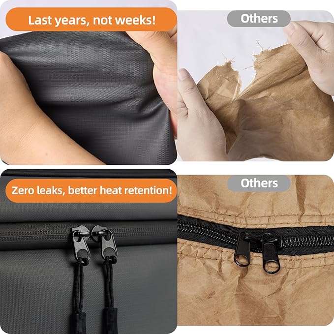 BBQ Blanket for Resting Meat, Portable Leak-Proof Meat Resting Bag, 5mm Thick Cotton Padding for Insulation, Dual-Use as Grilling Accessories & Cooler Bag, Gift for BBQ Enthusiasts
