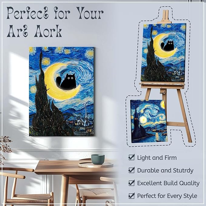 Canvas Stretcher Bars 14x14 Inch Frame Kit, Available in 25+ size Wood Stretcher Bars for Home and Office, Gallery Wrap Wall Arts Supply for Oil Painting, Poster, Picture & Paint by Numbers