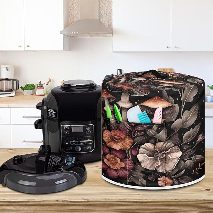 Mushrooms Pressure Cooker Protective Cover Hummingbird Lightweight Air Fryer Cover Dustproof and Fingerprint Resistant Washable Appliance Dust Covers Pot Covers M