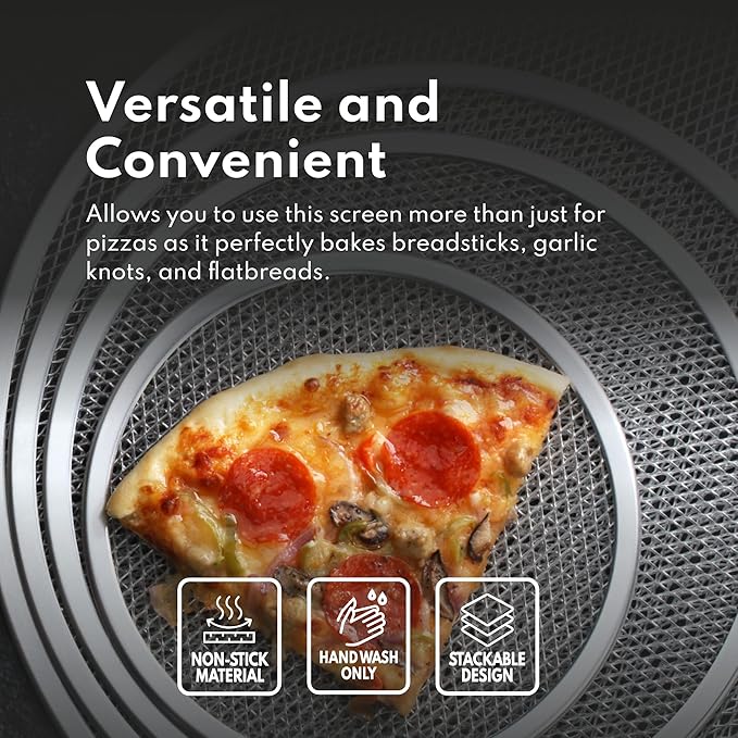 New Star Foodservice 50660 Restaurant-Grade Aluminum Pizza Baking Screen, Seamless, 10-Inch