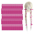 MEEDEE Fuchsia Pink Hair Ties for Women - No Crease, Soft Knotted Ribbon Ties for Damage-Free Ponytails, Yoga-Friendly Elastic Bracelets (Pack of 100)