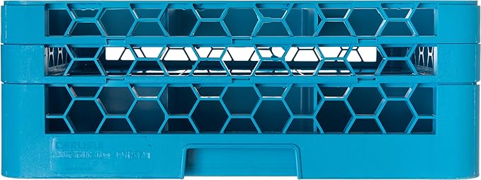Carlisle FoodService Products RG9-214 OptiClean 9 Compartment Glass Rack with 2 Extenders, 7.12", Polypropylene, Blue