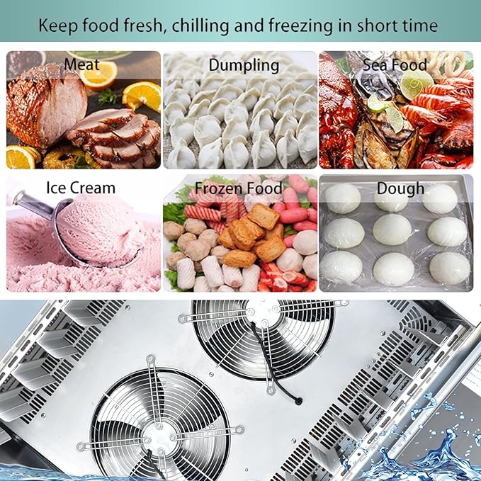 Kolice Commercial Heavy Duty 15 Trays Bakery Shock Freezing Blast Chiller & Freezer, Chest Freezer, Frozen Dough Blast Fridge for Hotel,Restaurant,Bakery -Lowest Temp. -40°F(-40°C) (15 trays)